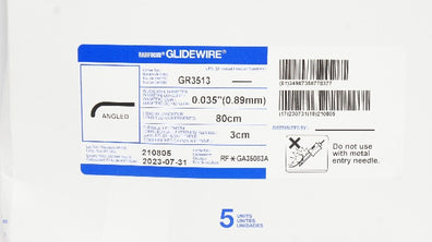 Terumo GA35083A Radifocus Glidewire 0.035inch x 80cm x 3cm (x) - Box of 5